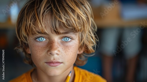 Close-Up of Child With Blue Eyes