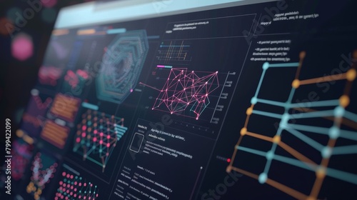 CuttingEdge Machine Learning Technology Abstract Algorithmic Patterns on Computer Screen