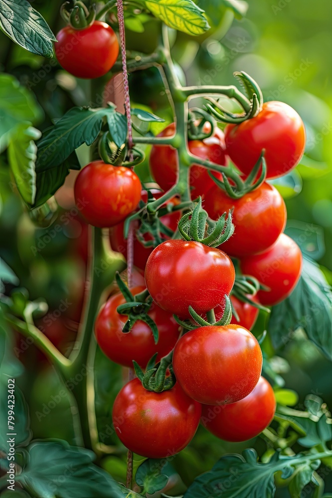 growing tomatoes on the farm. selective focus