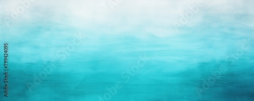 Cyan and white gradient noisy grain background texture painted surface wall blank empty pattern with copy space for product design or text