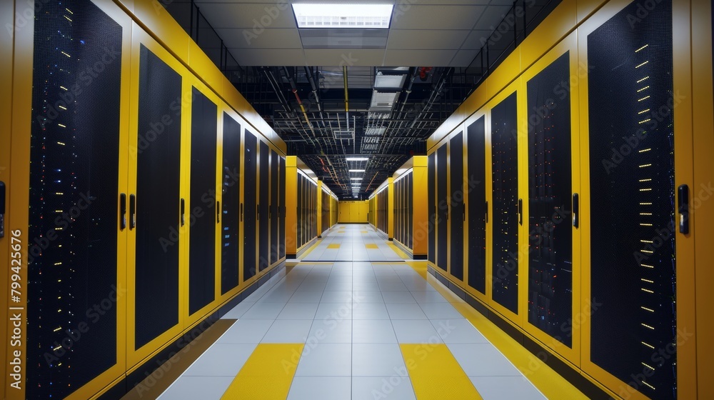 Fototapeta premium CuttingEdge Quantum Computing Researcher Delving into NextGeneration Supercomputer Technology in HighDefinition Laboratory Scene