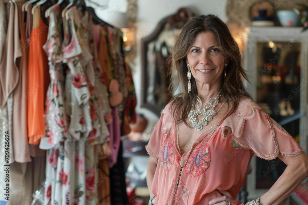 Boutique Chic: A Glamorous Portrait of a Fashion Forward Store Owner