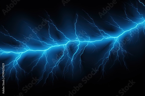 Cyan lightning, isolated on a black background vector illustration glowing cyan electric flash thunder lighting blank empty pattern with copy space