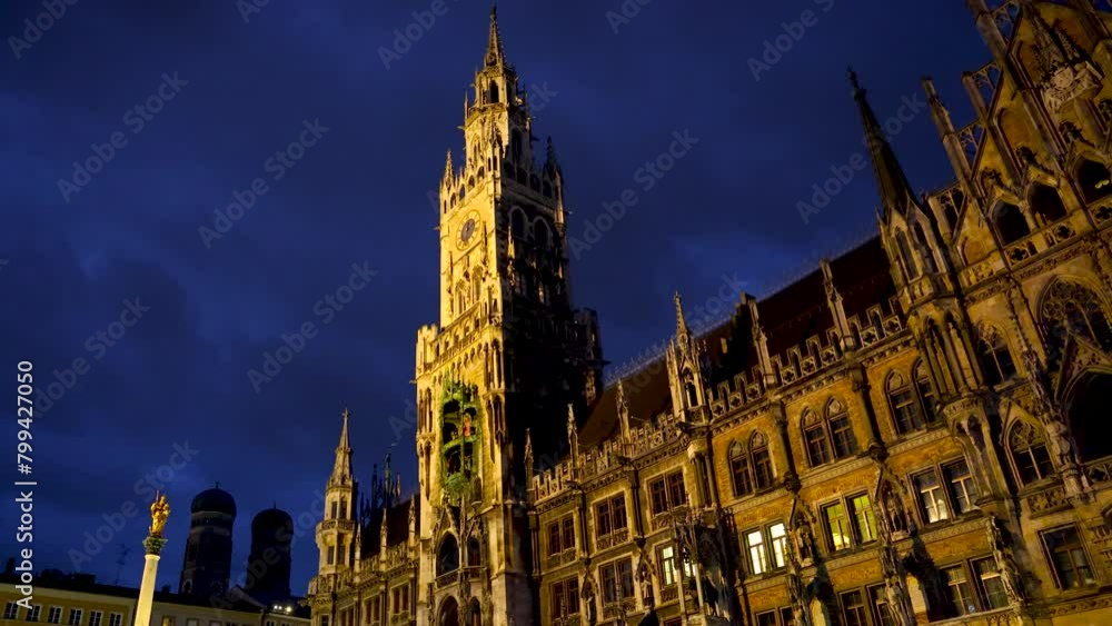 Evening view of Marienplatz in Munich, Germany Evening view of Marienplatz in Munich, Germany