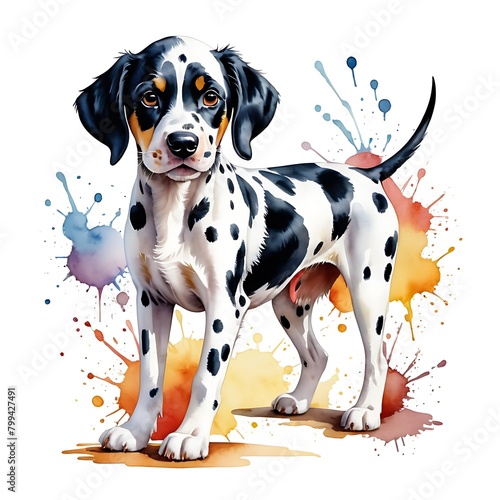 dalmatian puppy paws water colour