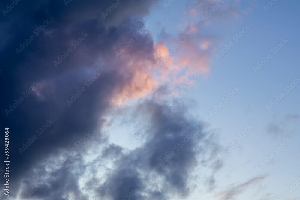 Cloudy sky in the evening