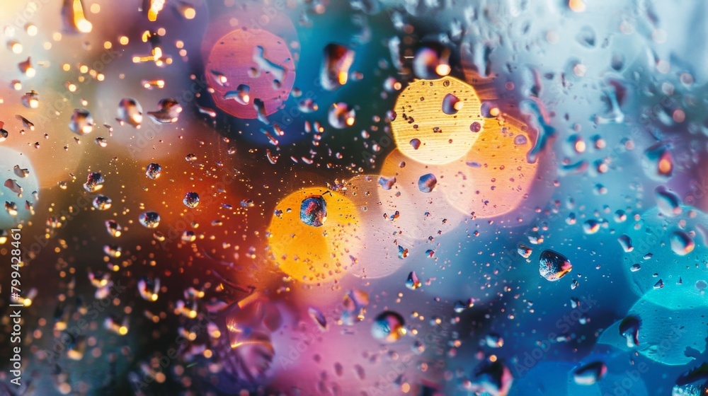 Raindrops on Wet Window