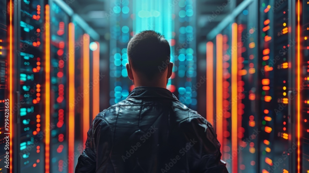 Efficient Data Management Rear View of Database Administrator Optimizing Storage on Glowing Servers for Quick Access to SEO and AI Analytics Efficient Data Management Rear View of Database Administrator Optimizing Storage on Glowing Servers for Quick Access to SEO and AI Analytics