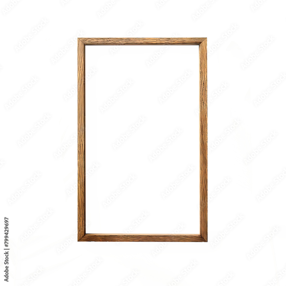 A wooden frame with a white background A wooden frame with a white background