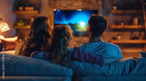 Cozy Family Movie Night Streaming in High Definition on Stable WiFi 7 Home Network