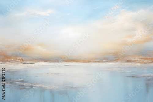 Coastal Calmness Canvas  abstract landscape art  painting background  wallpaper  generative ai