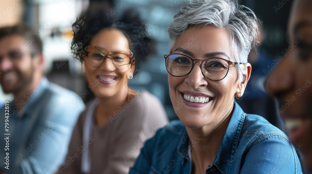 Portrait of a confident, smiling businesswoman with glasses in a modern office environment, exemplifying professional success.
Portrait of a confident, smiling businesswoman with glasses in a modern office environment, exemplifying professional success.