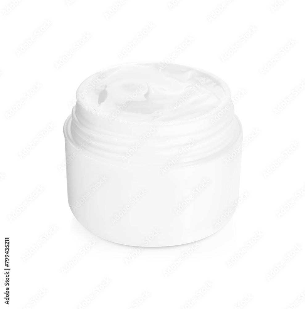 Jar of body care cream isolated on white Jar of body care cream isolated on white