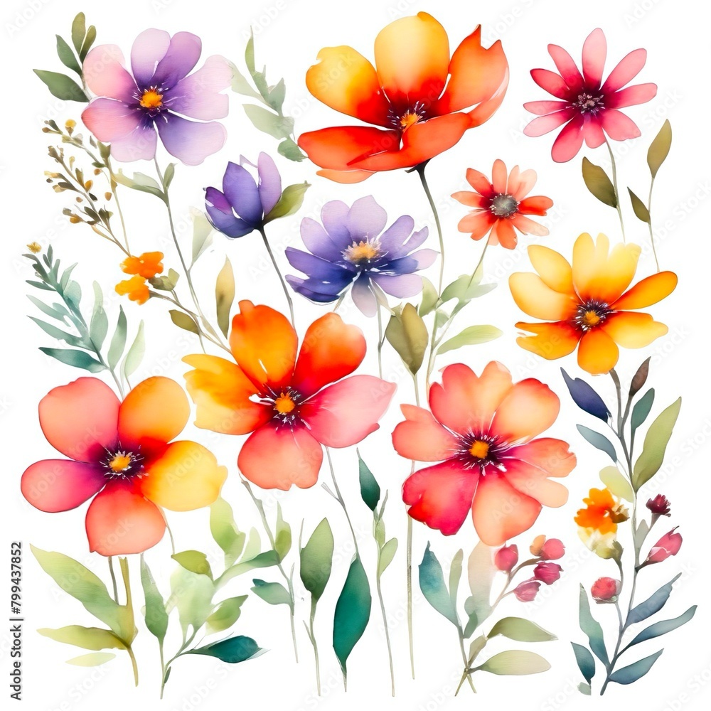 Obraz premium Each flower is a work of art, perfect for digital designs, stationery, or home decor.