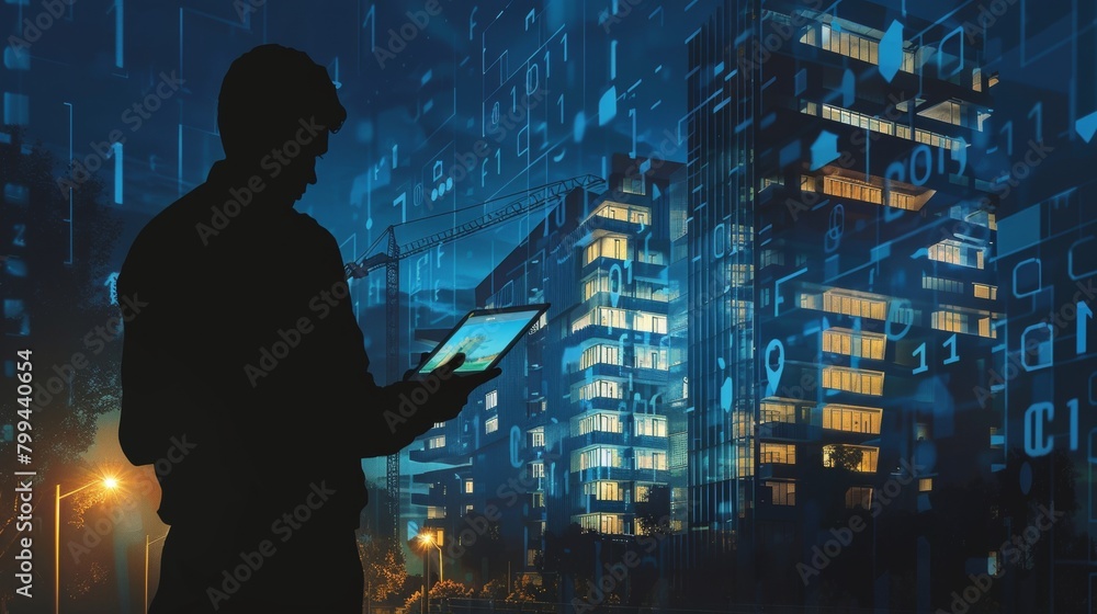 Digital Twin Oversight Construction Manager Ensuring Compliance for Building Project SEO Optimized Stock Image