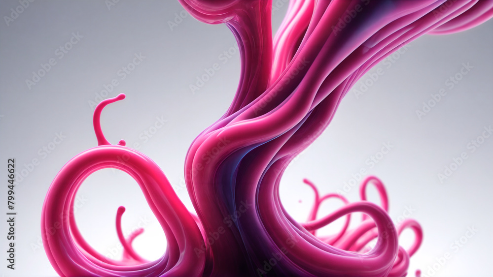 Abstract pink liquid on white background. Futuristic fluid or smoke. Sci-fi stock illustration Abstract pink liquid on white background. Futuristic fluid or smoke. Sci-fi stock illustration