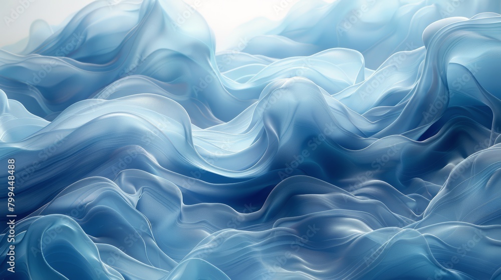 Abstract Blue and White Background With Wavy Lines Abstract Blue and White Background With Wavy Lines