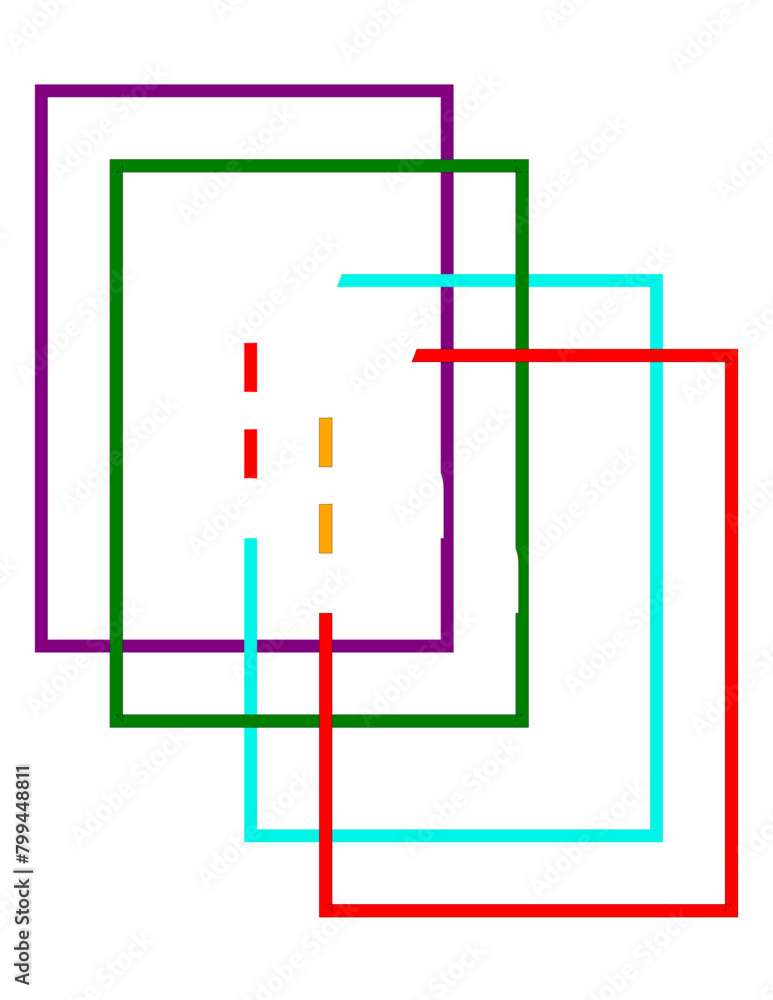 background with squares :A colorful abstract drawing of four squares with lines connecting them background with squares :A colorful abstract drawing of four squares with lines connecting them