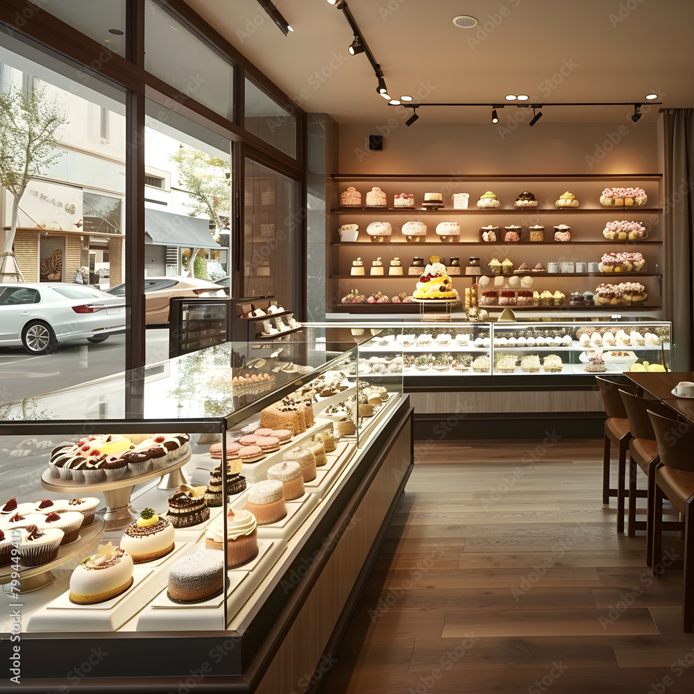 Contemporary Assembly of Delectable Delights in an Upscale Cake Shop