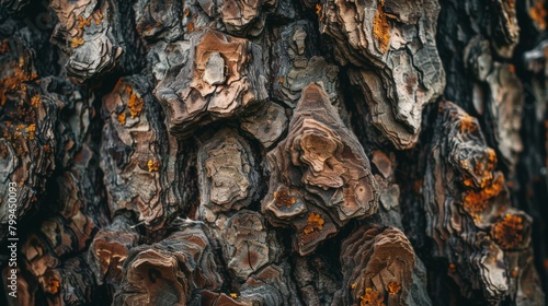 Close up of textured tree trunk