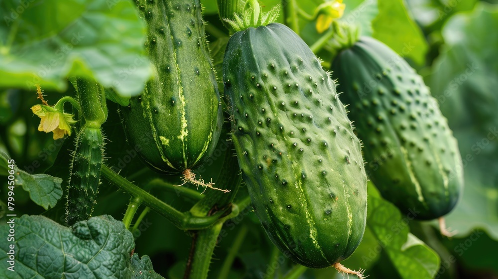 growing cucumbers on the farm. selective focus growing cucumbers on the farm. selective focus