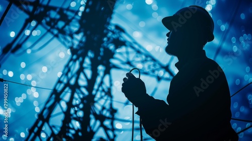 Empowering Global Connectivity Silhouette of a Digital Network Engineer Expanding SEO Reach for Businesses