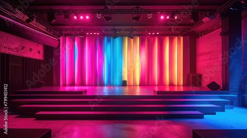 Vibrant Color Podium A Beacon of Engaging Communication on a Professional Stage photo