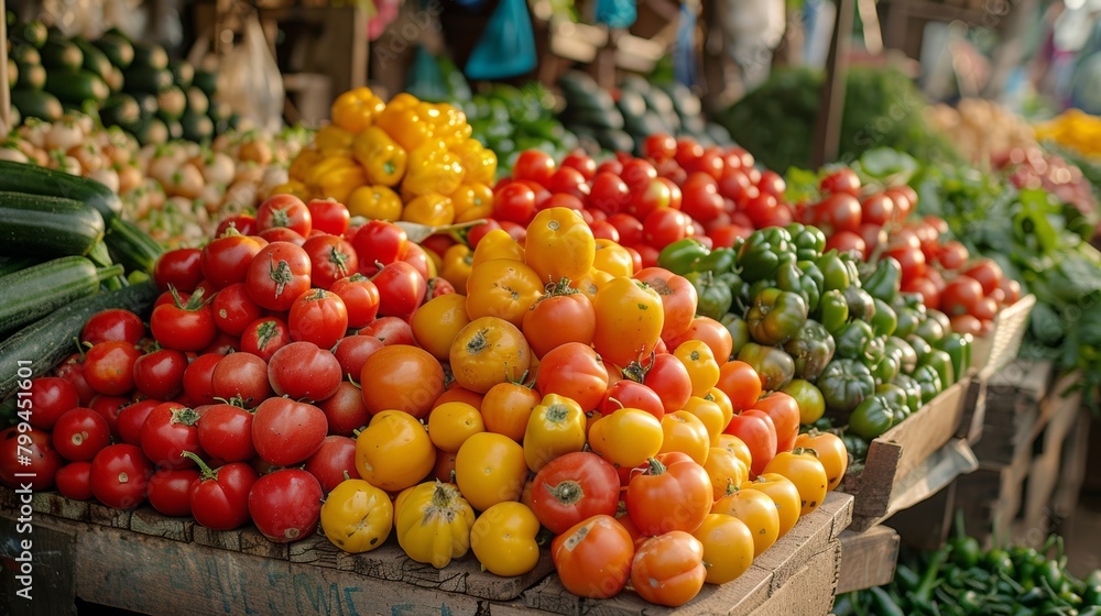 Assorted Fruits and Vegetables Display Assorted Fruits and Vegetables Display