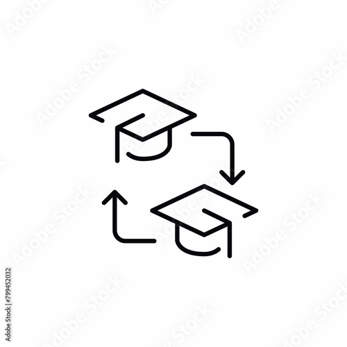 exchange student education study icon