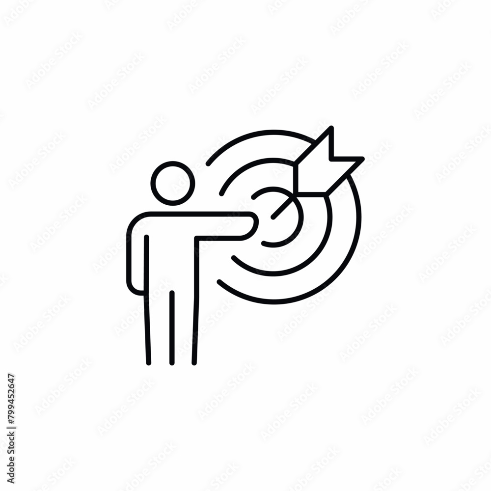 target aim presentation person marketing icon target aim presentation person marketing icon