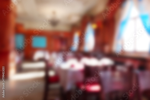 Abstract Blurred Light Photo of Interior of Dining Room for The Background © Anatoliy Novikov