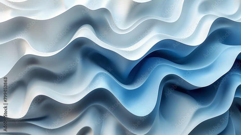 Abstract Blue and White Background With Wavy Lines Abstract Blue and White Background With Wavy Lines