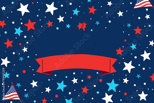Celebratory Patriotic Background Honoring Memorial and Independence Days With Festive Stars