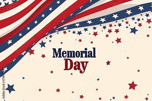 Memorial Day Celebration With Patriotic Theme on a Minimalist Background