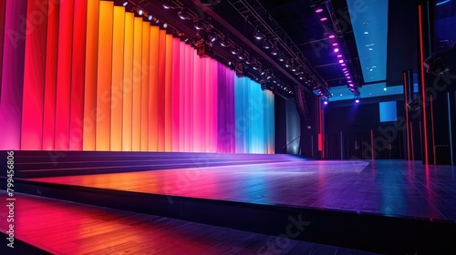 Vibrant Podium Presentation A Radiant Stage for Compelling Communication