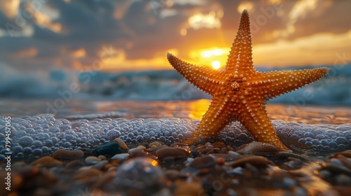 Starfish on Sandy Beach photo