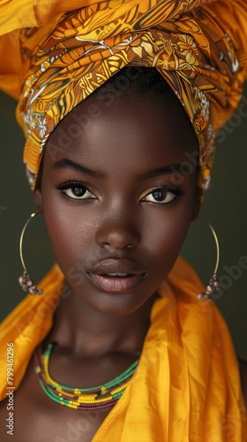 portrait of African woman from tribe photo