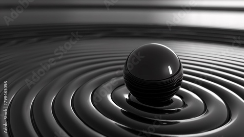 A black and white photo of a water droplet in the middle, AI
