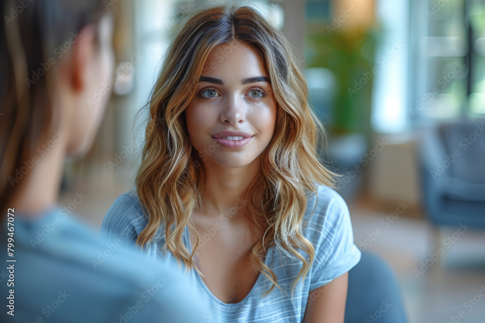 A therapist helping a client navigate through challenges and obstacles, facilitating personal growth and healing. Concept of emotional development. Generative Ai.