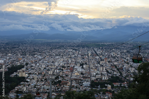 Salta City Aerial View At Dusk