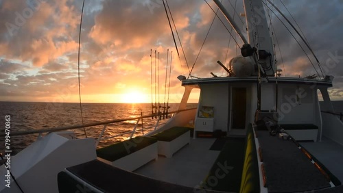 Sunrise on the sportfishing boat