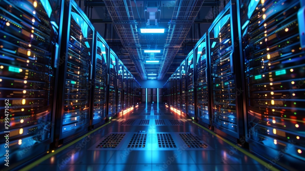 Obraz premium Data Guardian Disaster Recovery Planner Securing Glowing Servers for Data Loss Prevention