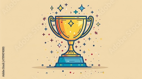 An award for smartest student is shown as a single line drawing. The concept is a minimalist, education concept. A continuous simple line drawing style graphic modern illustration is shown as a line photo
