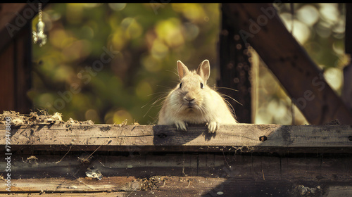 Curious Mole Peering Out of its Burrow: A Glimpse into the Life of a Hardworking Tunneler photo