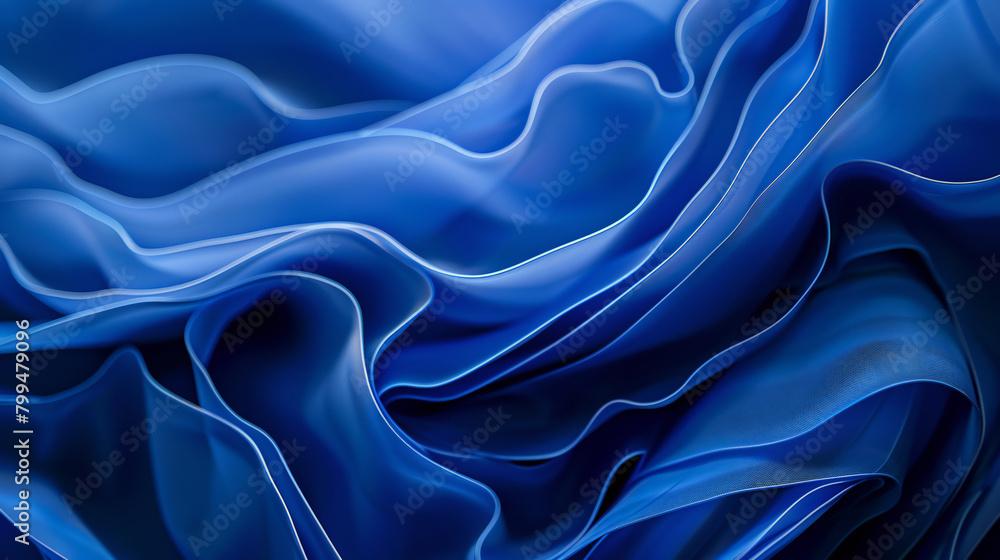 Obraz premium Blue Abstract Wave Background: A Symphony of Intricate Blue Waves