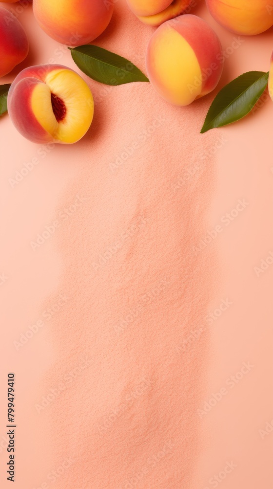 Peach powder background texture with copy space for text or product, flat lay seamless vector illustration pattern template for website banner