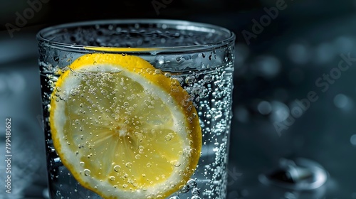 Lemon in the glass of water 