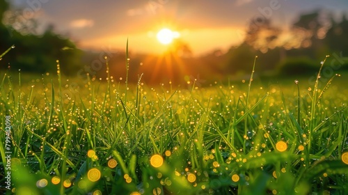 grass with dew nature background © Ammar