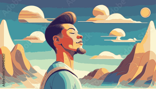 Serene Contemplation: Balancing Positivity and Mental Health