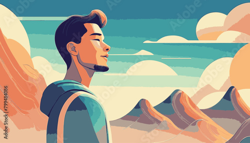 Serene Contemplation: Balancing Positivity and Mental Health